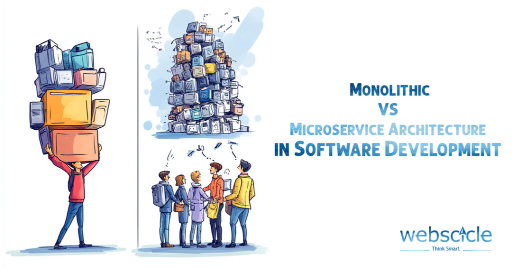 monolithic vs microservice architecture in Software Development - Webscicle Technology Solutions Pvt Ltd